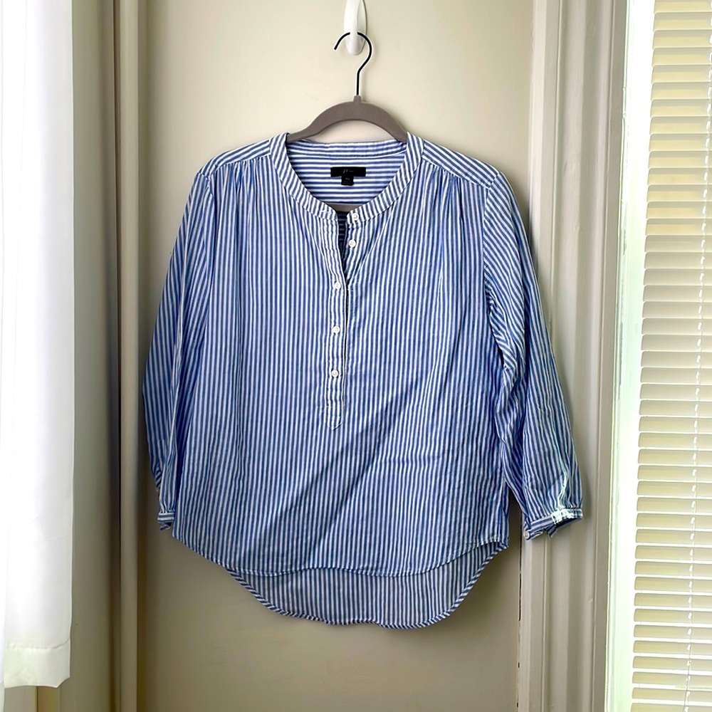 J.Crew Poplin Striped Top